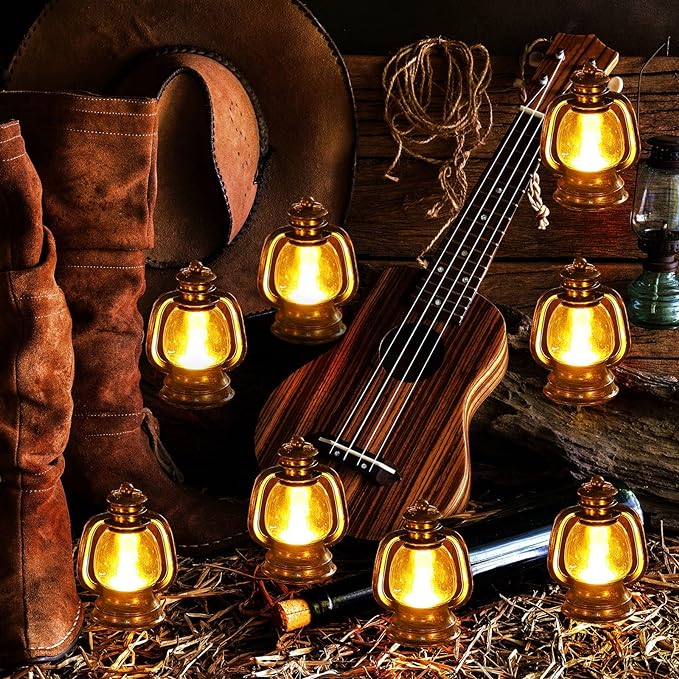 Ferraycle 12 Pcs Mini Lantern Decor 4 Inch Western Lantern Table Centerpiece - Image 5