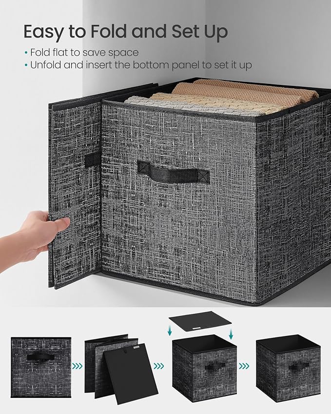SONGMICS Storage Cubes, 13-Inch Foldable Closet Organizers | Non-Woven Fabric - Image 6