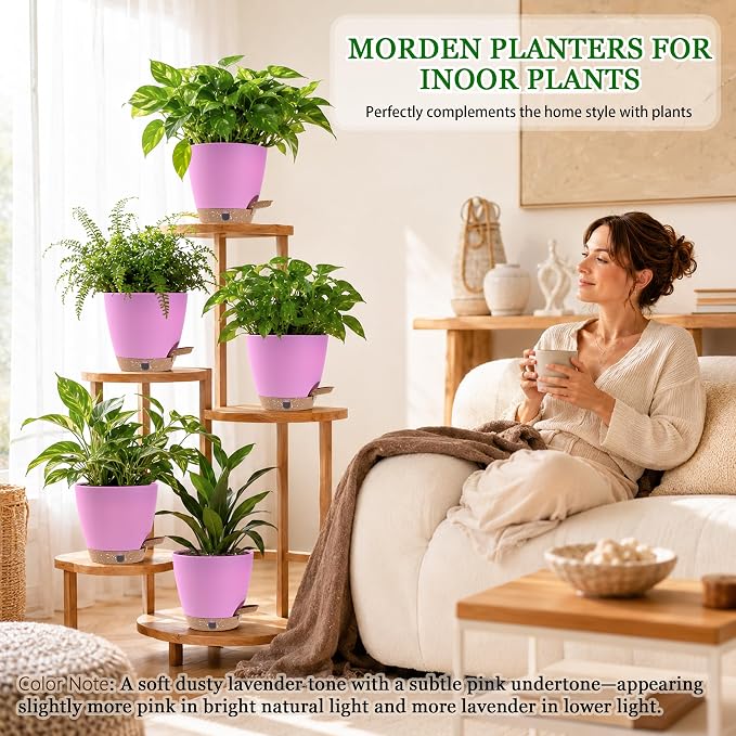 6 Inch Small Self Watering Pots - Image 2