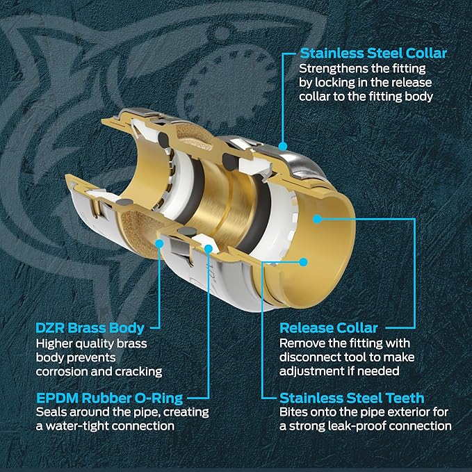 SharkBite Max 1/2 Inch Push Cap, Push to Connect Brass Plumbing Fitting - Image 5