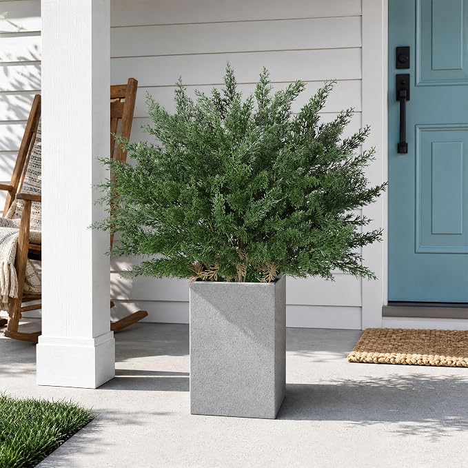 Cedar Stems Fake Plants Artificial Plants Outdoor Decor, 4 Bundles Cedar - Image 3
