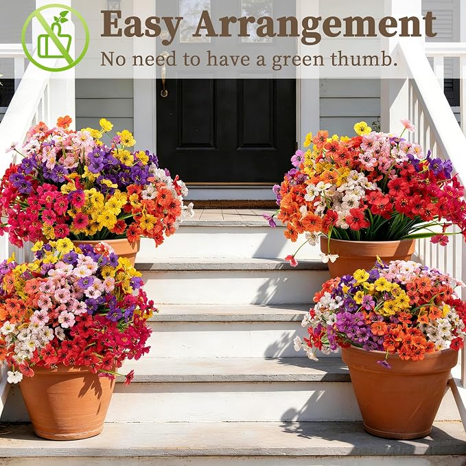 24 Bundles Artificial Flowers for Outdoors/Indoors, Fake Flowers Plants for - Image 8