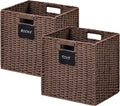 UBBCARE 2 Pack Wicker Basket, 13×13 Storage Cubes by UBBCARE