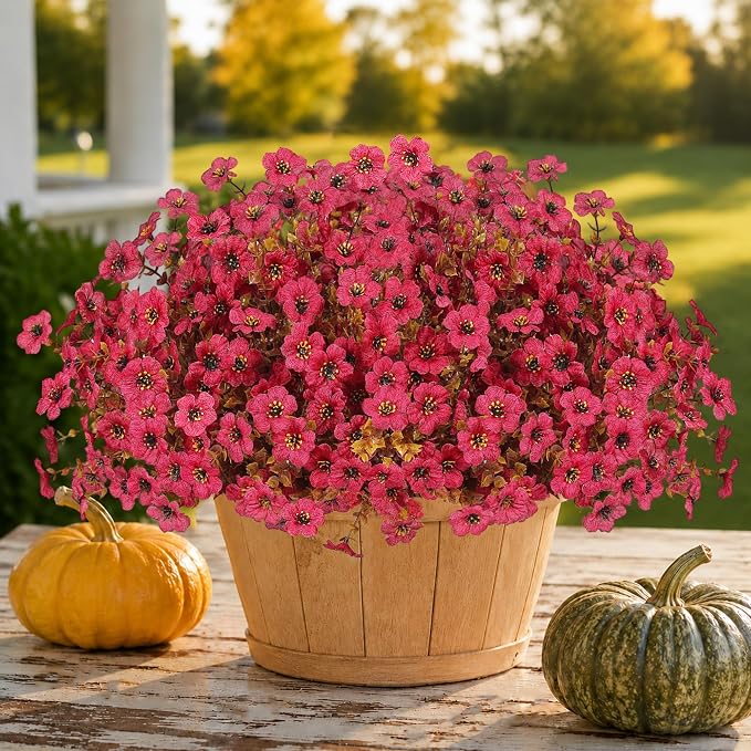 Artificial Fake Mums Flowers Plants - Image 4