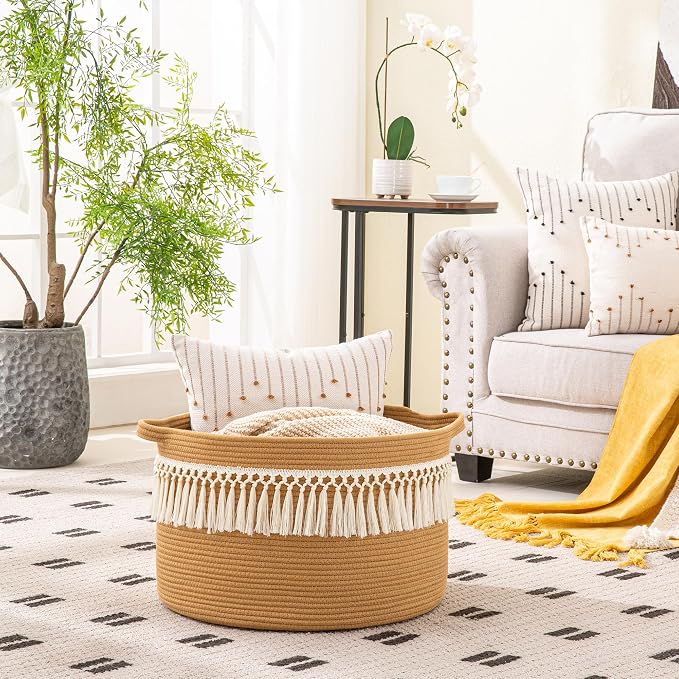 KAKAMAY Large Blanket Basket - Image 3