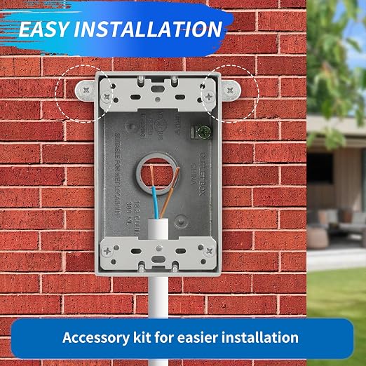 Weatherproof Outlet Box, Three 1/2 Inch Hole Outdoor Electrical Box | Aluminum - Image 5