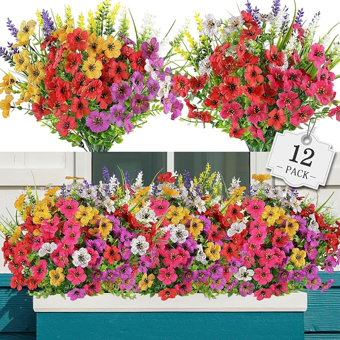 AGIRL Artificial Flowers Outdoor UV Resistant Fake Plant Garden Patio Decor | by AGIRL