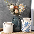 Ceramic Vase Set of 3 with Two Handles, Versatile as Table Centerpiece or by Unknown