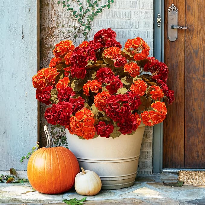 Fake Geraniums Artificial Flowers - Image 3