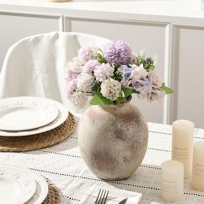 SIDUCAL Ceramic Decorative Flower Vase | 7.48 Inch Pottery Rustic Farmhouse - Image 7