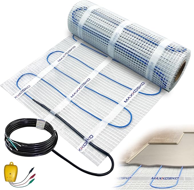 MAXKOSKO 10 sq ft Radiant Floor Heating Mat, Electric Heated In Floor Mat | by MAXKOSKO