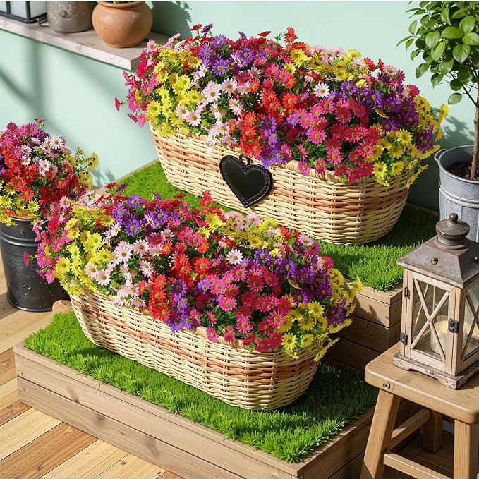 Alupssuc 30 Bundles Artificial Daisies Flowers Fake Silk Plant - Image 3