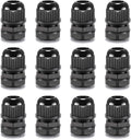 QILIPSU 12pcs 3/8" NPT Cable Gland Waterproof IP68 Nylon Cable Pass Through by QILIPSU