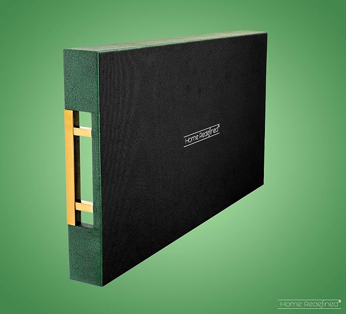Modern Elegant 17.5"x12" Rectangle Emerald Green Shagreen Faux Leather - Image 5