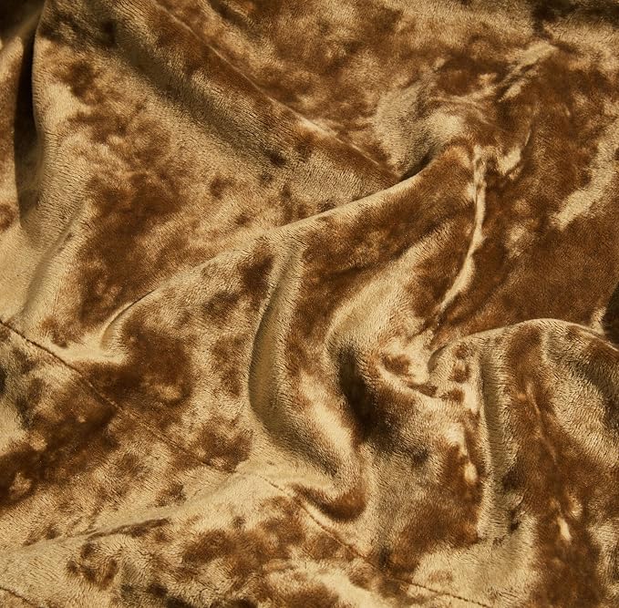 Chezmoi Collection Lux Caramel Gold Crushed Velvet Curtains 2 Panel Set - Image 7