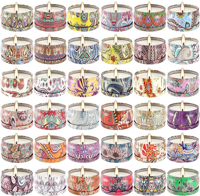 YOROXRG Scented Candles 36 Pack Soy Wax Travel Tin Jar Candles - Image 8