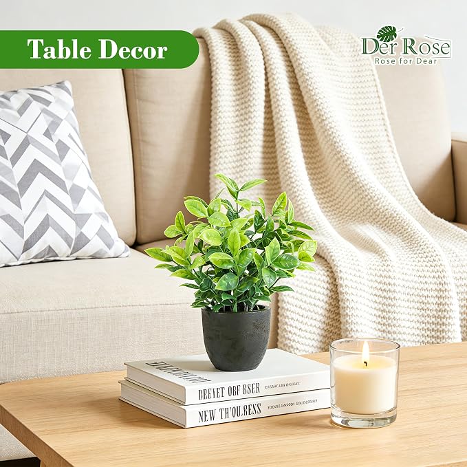 Der Rose 4 Pack Mini Faux Plants Fake Plants - Image 2
