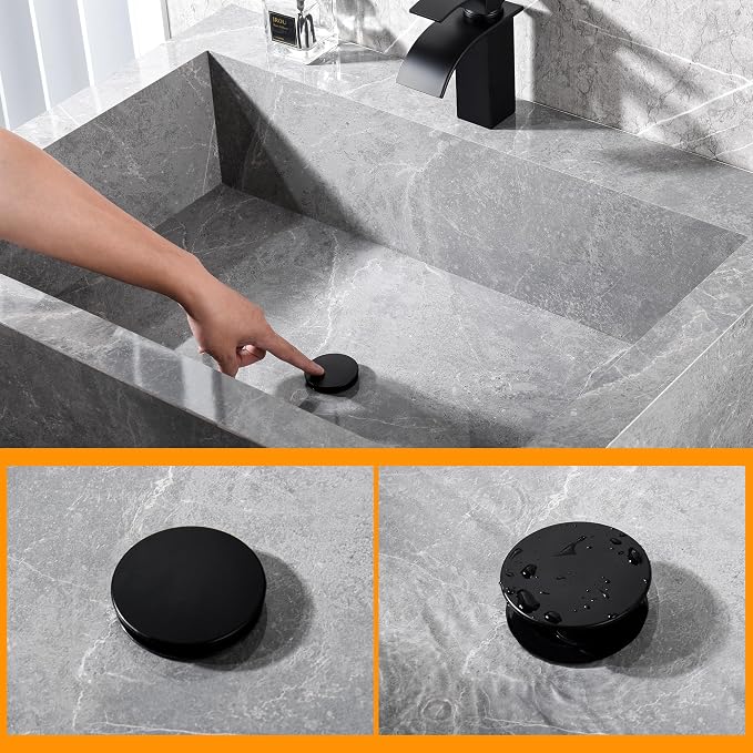 TIORIY Vessel Sink Drain Without Overflow, Plastic Bathroom Pop up Sink Drain - Image 5