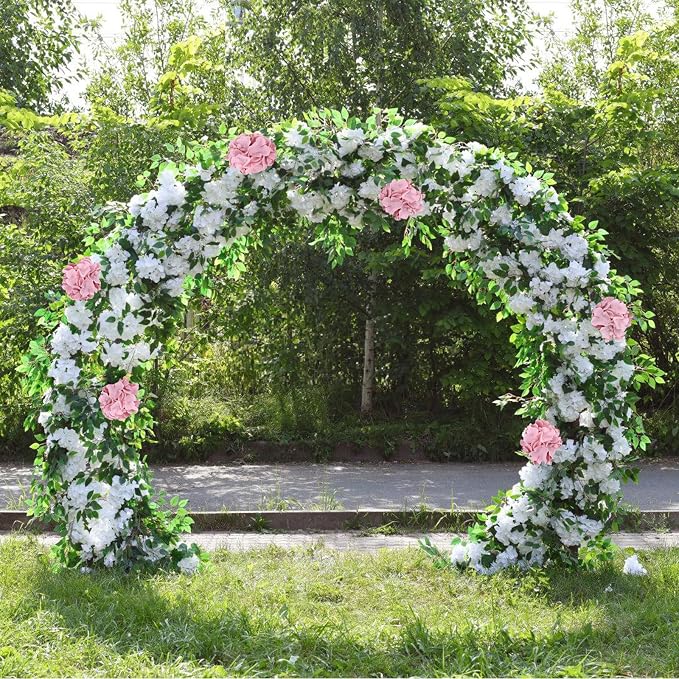 AVIVIHO 65pcs Fake Flowers Dusty Pink Hydrangea Artificial Flowers Bulk Silk - Image 7