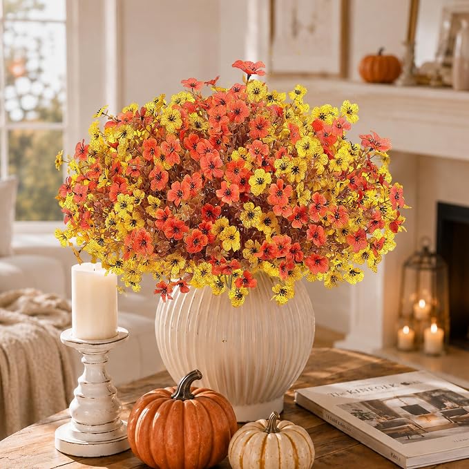Artificial Fake Mums Flowers Plants - Image 5