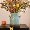 Quoowiit Ceramic Rustic Farmhouse Vase, Distressed Decorative Flower Vases by Quoowiit