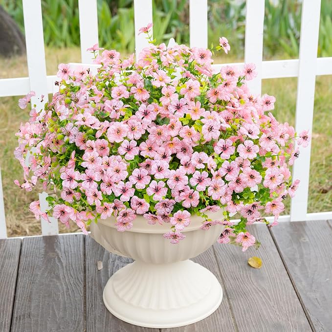 Artificial Fake Flowers Plants for Outdoors Spring Summer Decoration, Faux - Image 7