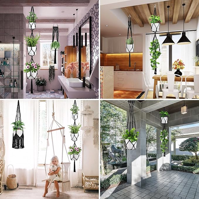 SFENNGPET Macrame Plant Hangers, handmade macromay plant hangers, indoor flower - Image 4