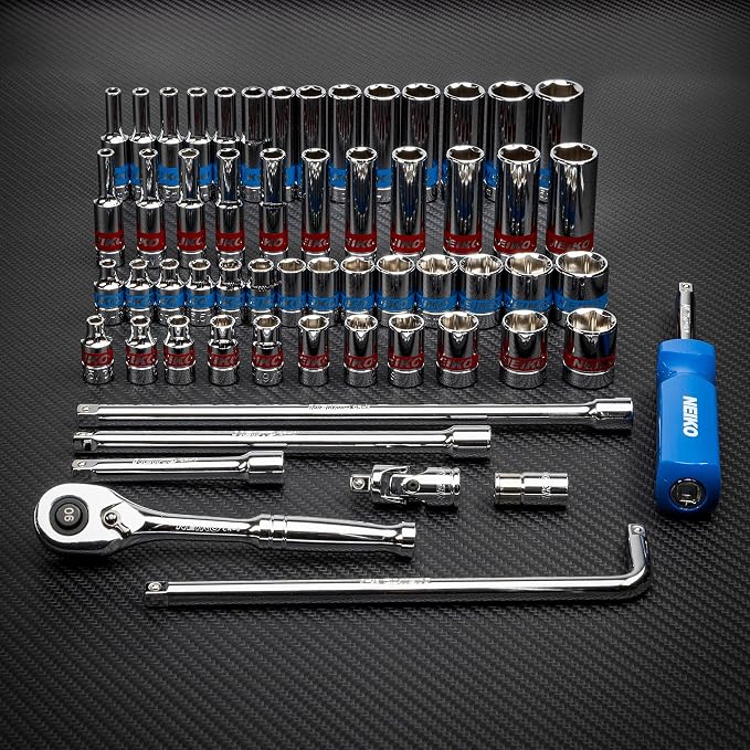 Neiko 02514A 1/4 Inch-Drive Ratchet and Small Socket Set, Chrome Vanadium Steel - Image 5