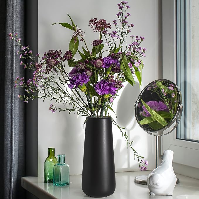 D'vine Dev 11 Inch Ceramic Flower Vase Matte Finishing, Minimalist Design - Image 5