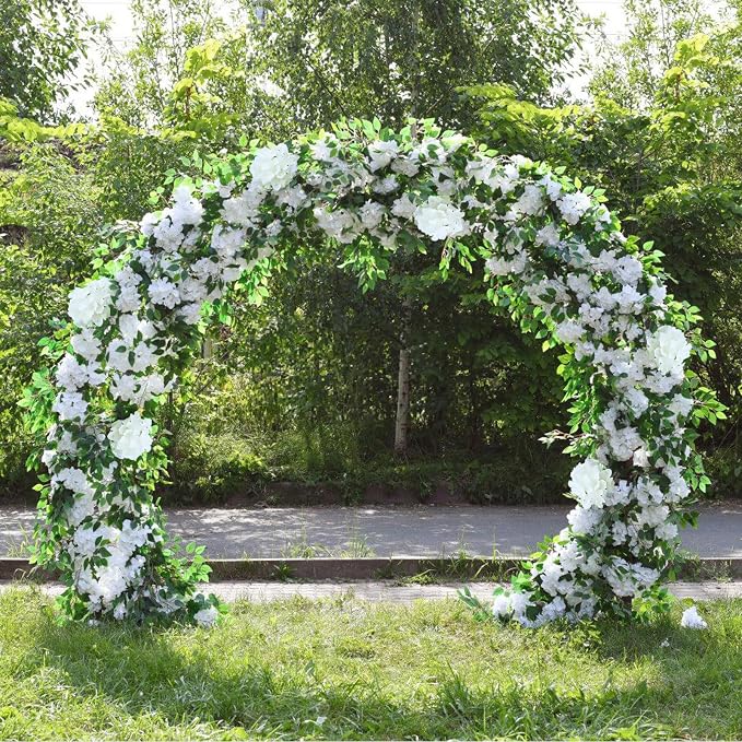 AVIVIHO 105pcs Fake Flowers White Hydrangea Artificial Flowers Bulk Ivory Silk - Image 7