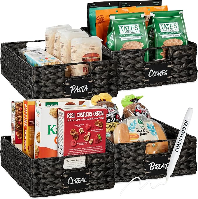 Best Choice Products Set of 4 16x12in Large Water Hyacinth Pantry Baskets by Unknown