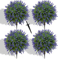 22'' Artificial Lavender Boxwood Topiary Ball Trees, Lifelike Outdoor Plant by NSOPB