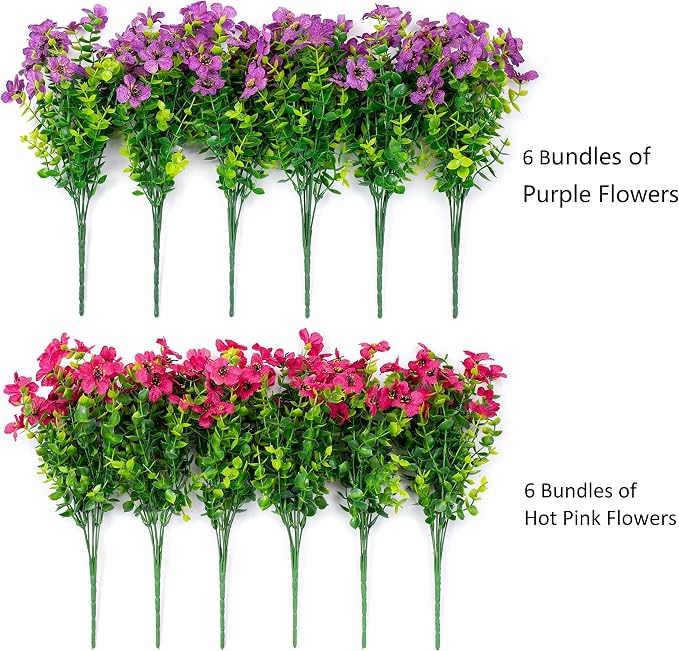 florisso Artificial Flowers for Outdoors Daisy 12 Bundles for Home Decor | Faux - Image 3