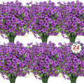 24 Pcs Artificial Flowers for Outdoors Decorations, UV resistant, faux plastic by OuddyDecor