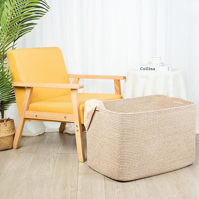 112L Extra Large Blanket Basket Holder Living Room, Dog Toy Organizer Bin Box - Image 4
