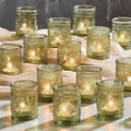 30 Pack Clear Glass Votive Candle Holders, Vintage Candle Holder Bulk, Tealight by Hlukana