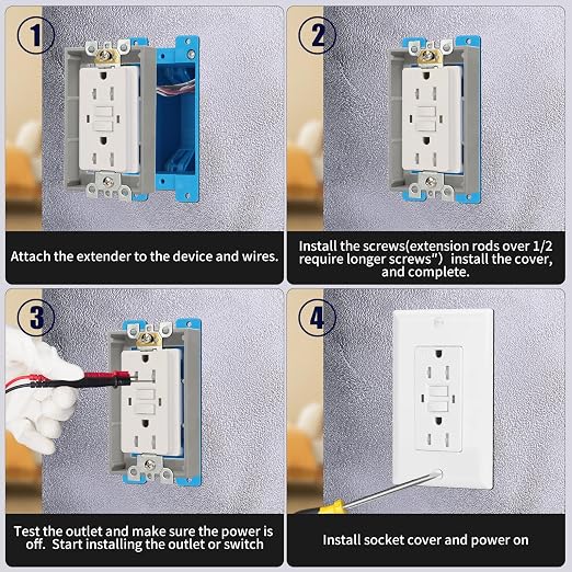 12PCS 3/4 Inch Single Gang Outlet Box Extender - Image 4