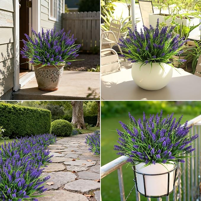 16PCS Artificial Flowers for Outdoors, Fake Lavender Plant, Filler for Hanging - Image 7