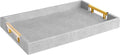 Home Redefined Modern Elegant 17.5"x12" Rectangle Glossy Grey Shagreen Faux by HomeRedefined