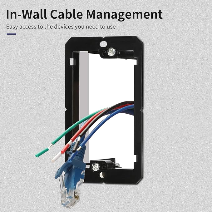 Wall Plate Mounting Brackets for Low Voltage Cables, 3 Packs | Single Gang Wall - Image 4