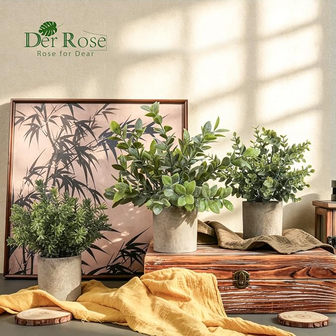 Der Rose 3 Pack Fake Plants Artificial Plants - Image 7