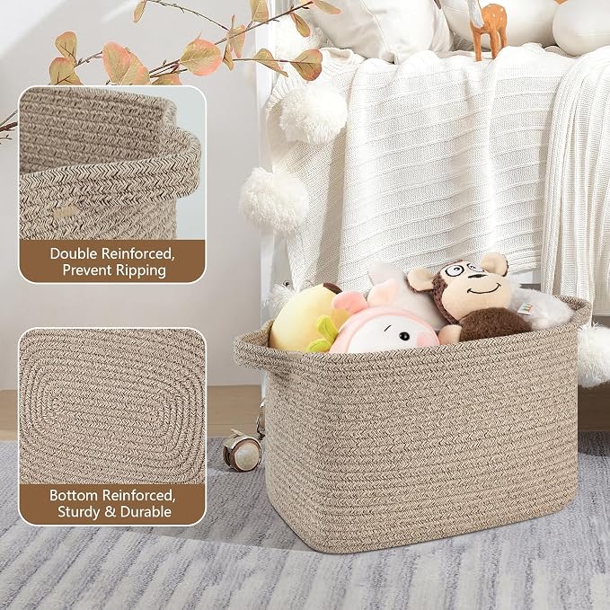 OIASKET Storage Basket for Organizing, Woven Baskets for Storage, Rectangle - Image 3