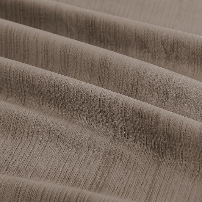 Vision Home Mocha Tan Velvet Pinch Pleated Blackout Curtains 95% Room Darkening - Image 5