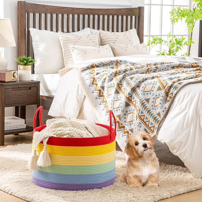 KAKAMAY Large Blanket Basket - Image 5