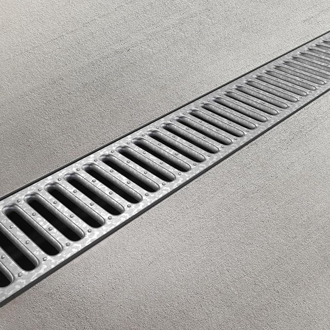 Vodaland - 4 Inch Easy 2 Premium Trench Drain Channel - Galvanized Stamped - Image 4