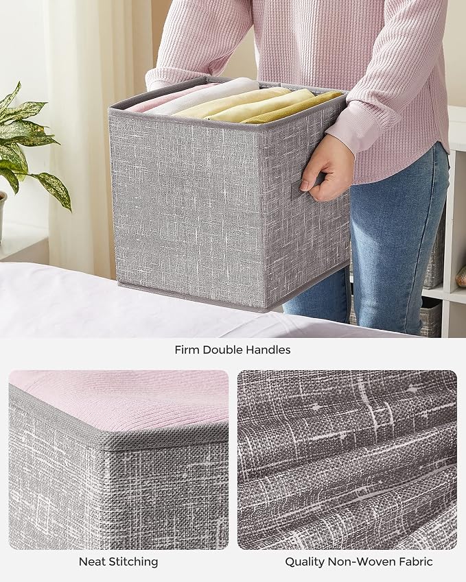 SONGMICS Storage Cubes, 11-Inch Foldable Closet Organizers | Non-Woven Fabric - Image 4