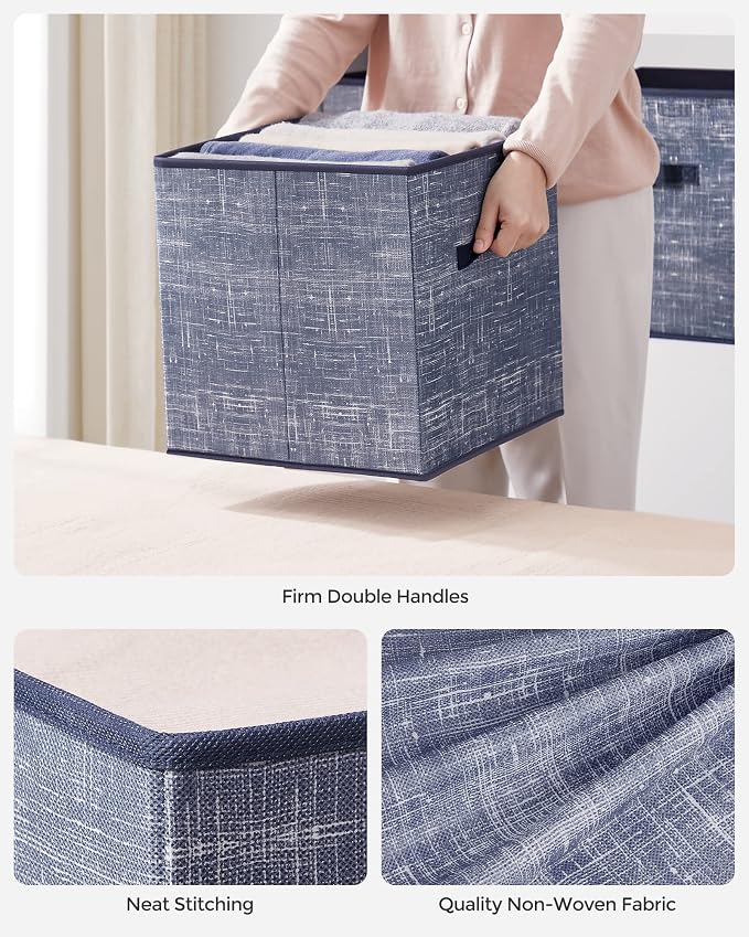SONGMICS Storage Cubes, 11.8-Inch Foldable Closet Organizers | Non-Woven Fabric - Image 5