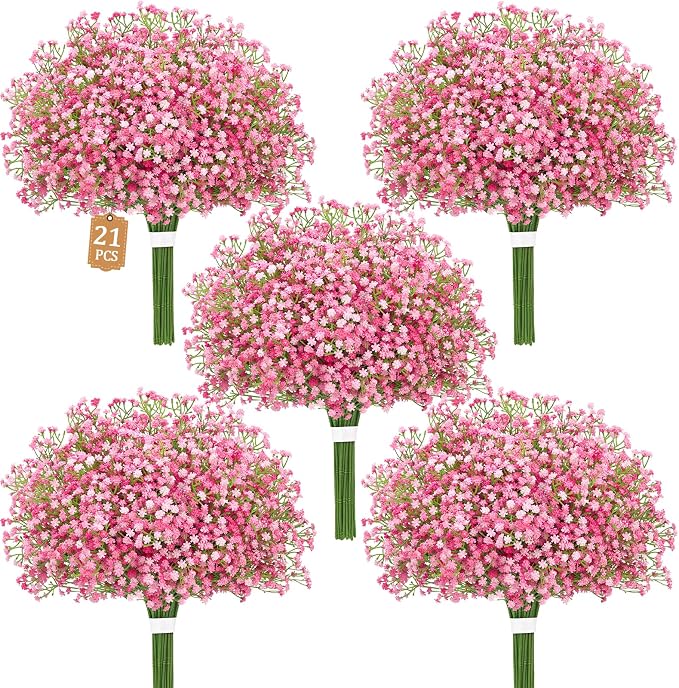 21Pcs Babys Breath Artificial Flowers, Baby Breath Flowers Artificial Bulk | by Yastouay