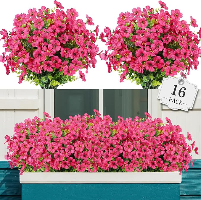 AGIRL Artificial Flowers Outdoor UV Resistant Fake Plant Garden Patio Decor | by AGIRL