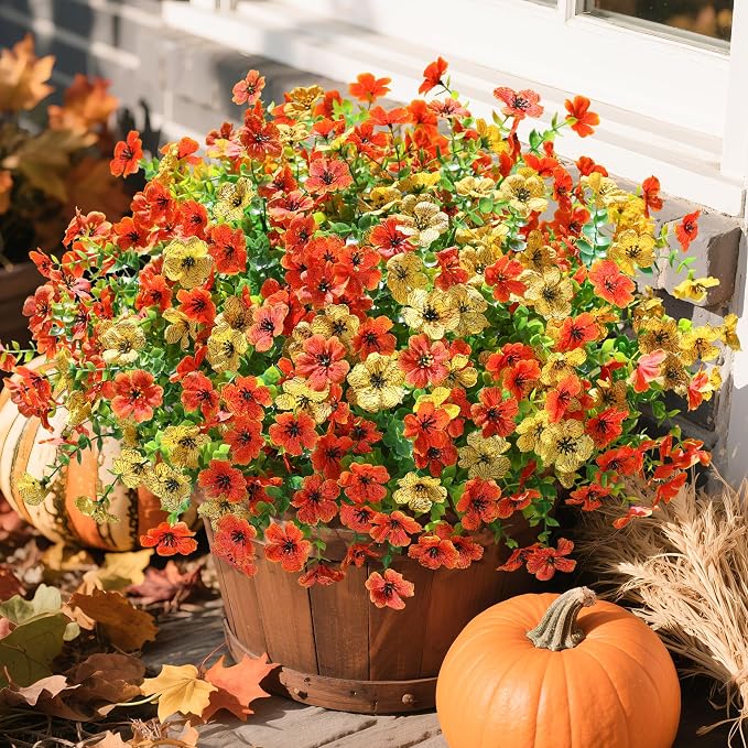 florisso Artificial Fall Flowers Fake Mums - Image 8